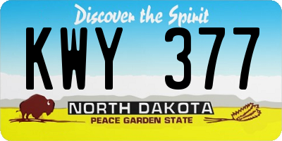 ND license plate KWY377