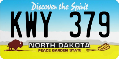 ND license plate KWY379