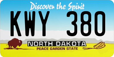 ND license plate KWY380