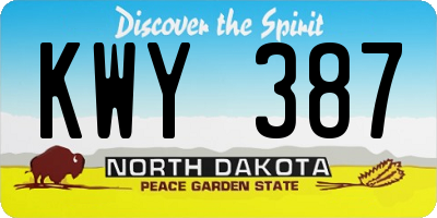 ND license plate KWY387