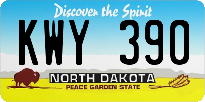 ND license plate KWY390