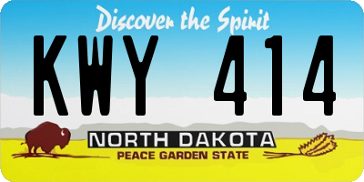 ND license plate KWY414