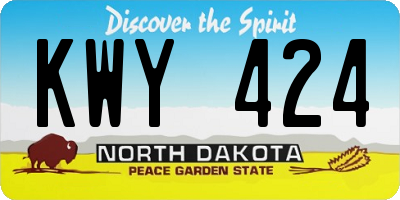 ND license plate KWY424
