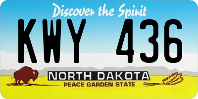ND license plate KWY436