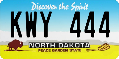 ND license plate KWY444
