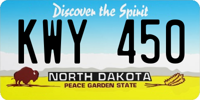 ND license plate KWY450
