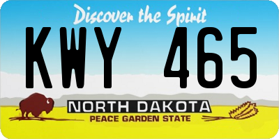 ND license plate KWY465