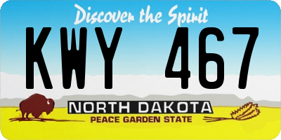 ND license plate KWY467