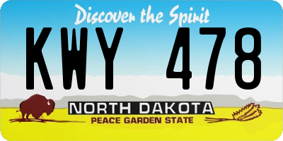 ND license plate KWY478