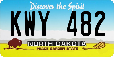 ND license plate KWY482