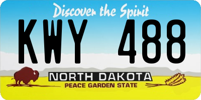ND license plate KWY488