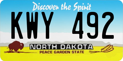 ND license plate KWY492