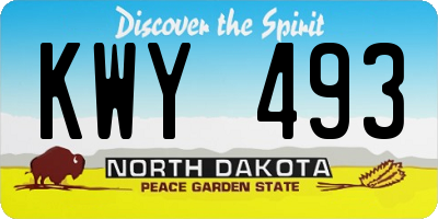 ND license plate KWY493