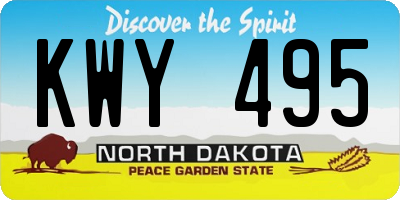 ND license plate KWY495