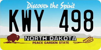 ND license plate KWY498