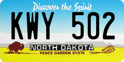 ND license plate KWY502