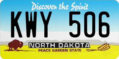 ND license plate KWY506