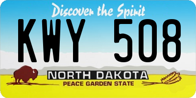 ND license plate KWY508