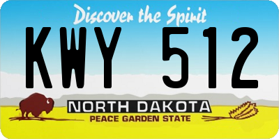 ND license plate KWY512