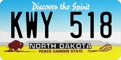 ND license plate KWY518