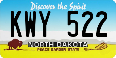 ND license plate KWY522