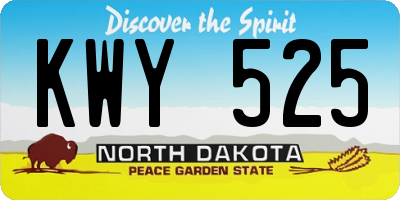 ND license plate KWY525