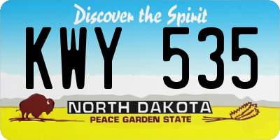 ND license plate KWY535
