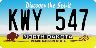 ND license plate KWY547