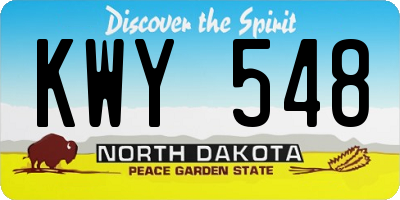 ND license plate KWY548