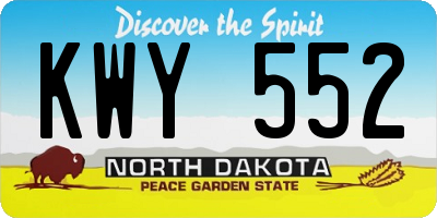 ND license plate KWY552