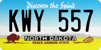 ND license plate KWY557
