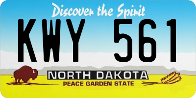 ND license plate KWY561