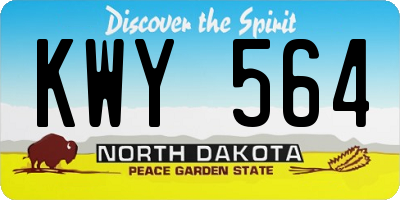 ND license plate KWY564