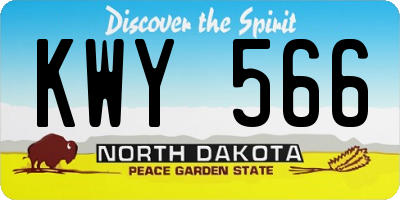 ND license plate KWY566