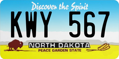ND license plate KWY567