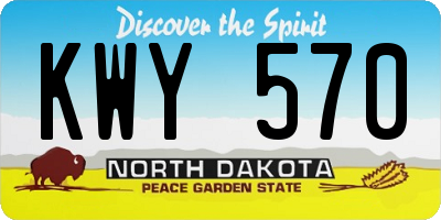 ND license plate KWY570