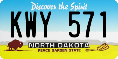 ND license plate KWY571