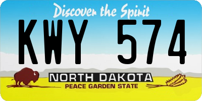 ND license plate KWY574