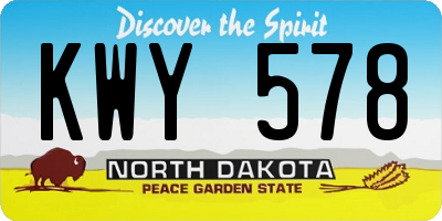 ND license plate KWY578