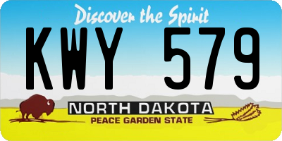 ND license plate KWY579