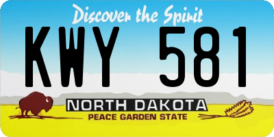 ND license plate KWY581