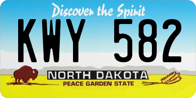 ND license plate KWY582