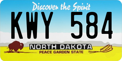 ND license plate KWY584