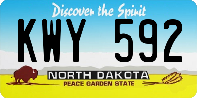 ND license plate KWY592