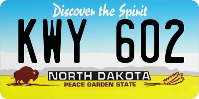 ND license plate KWY602
