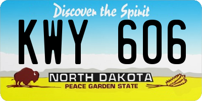 ND license plate KWY606