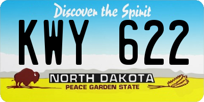 ND license plate KWY622