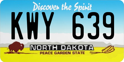 ND license plate KWY639