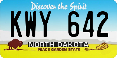 ND license plate KWY642