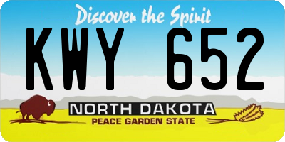 ND license plate KWY652